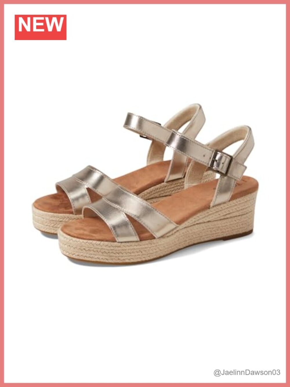 TOMS Audrey Platform Wedge Sandals Leather Ankle Strap